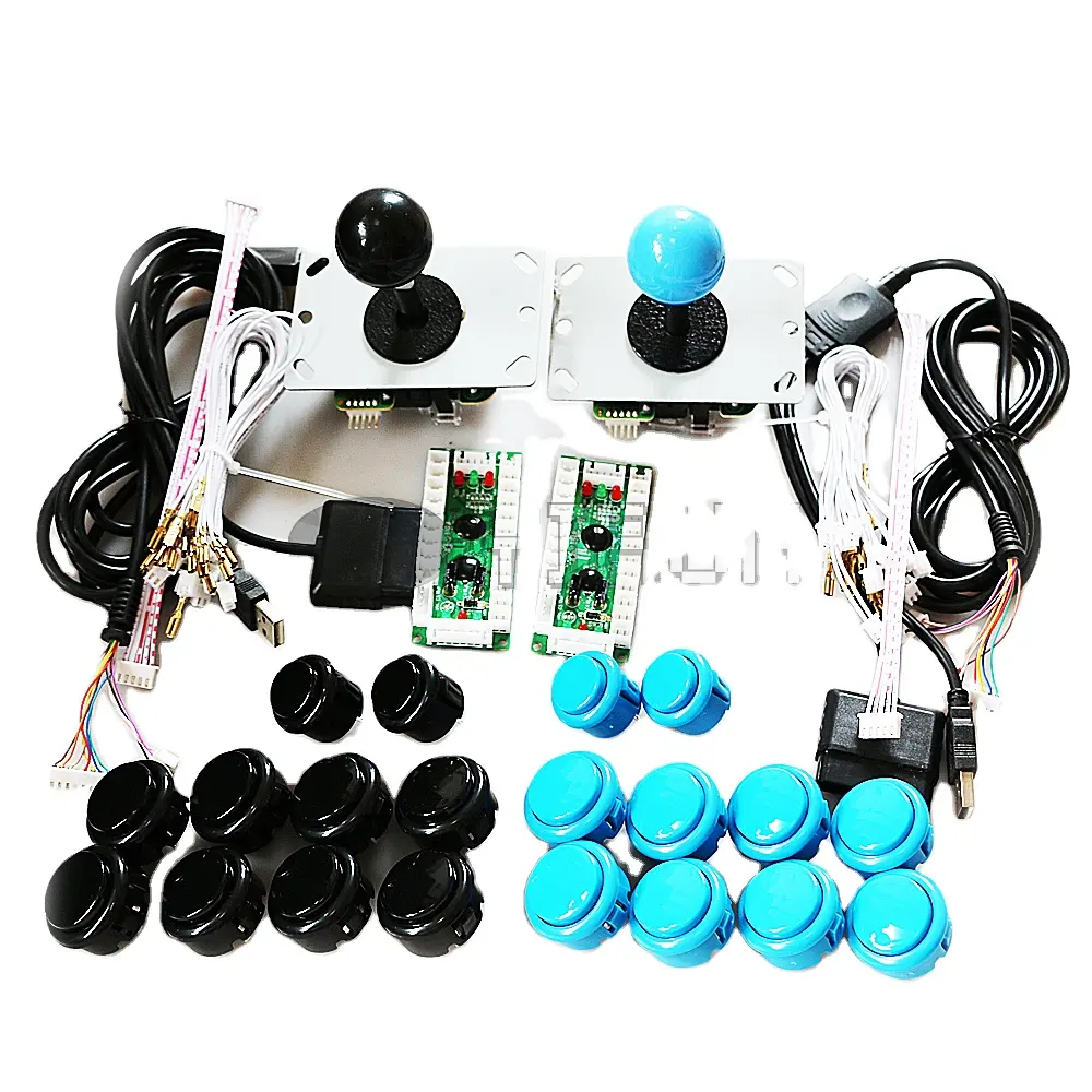 DIY Arcade Game DIY KIT for PC/PS2/PS3 USB Encoder+SANWA Joystick+ SANWA 30&24mm Push Button+cable for PCB