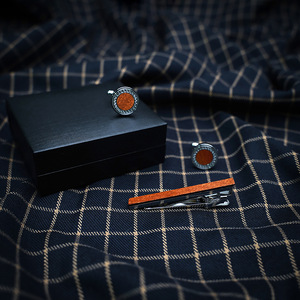 Set di gemelli regalo gemelli francesi in legno massello di rame fermacravatta gemelli gemelli e fermacravatte Set di gemelli - Product Image 4