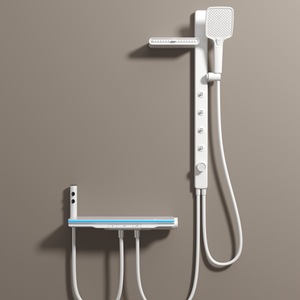 Set <span class=keywords><strong>Doccia</strong></span> Minimalista <span class=keywords><strong>con</strong></span> <span class=keywords><strong>Soffione</strong></span> a Soffitto Grigio Antracite, Display Digitale e Termostatico, per Uso Domestico - Product Image 2