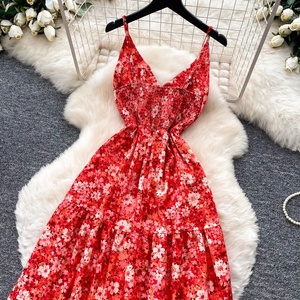 Vestido Midi de Verano para Mujer, Estilo A-Line, Sin Mangas, Estampado, Corte Imperio - Product Image 6