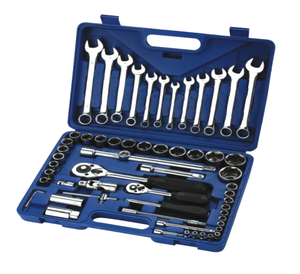 61 סט שקע סט-1/4 ו 1/2 אינץ כונן שקע ראצ 'ט ברגים סט כלים מכאנית ערכת כלים לתיקון רכב - Product Image 1