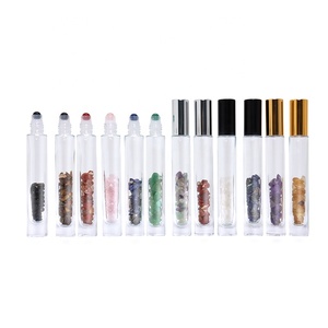 <span class=keywords><strong>Cristal</strong></span> de luxe naturel rouleau de pierres précieuses vide clair 10ml rouleau de verre de <span class=keywords><strong>parfum</strong></span> sur des bouteilles avec des pierres précieuses - Product Image 4