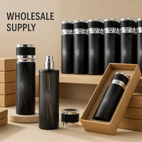 Flacon de parfum en verre vide en gros, 250 ml, cylindre rose nacré avec bouchon doré, luxe, rechargeable, logo personnalisé