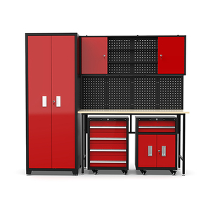 JZD Staal Werkbank voor Garage met Gereedschapskast met Gereedschap en Mobiele Gereedschapswagen met Gereedschap voor Opslag in Garagekasten - Product Image 1