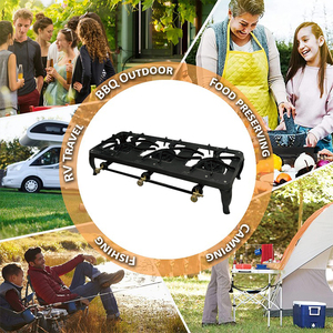 Cuisinière à <span class=keywords><strong>gaz</strong></span> en fonte <span class=keywords><strong>de</strong></span> haute qualité, 3 brûleurs, allumage manuel, portable, économe en énergie, pour la maison, le <span class=keywords><strong>camping</strong></span>, le <span class=keywords><strong>camping</strong></span>-car et l'usage commercial - Product Image 6