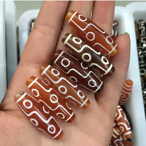 A forma di tubo lungo antico naturale tibetano Dzi Bead 10mm * 30mm grandi uomini fai da te creazione di gioielli <span class=keywords><strong>collana</strong></span> o bracciale - Product Image 6