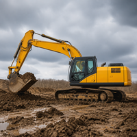 Excavator Mini Sany 215 Bekas (Refurbished) 21,5 Ton Mesin Mitsubishi 114KW Jam Kerja Rendah Crawler Digger