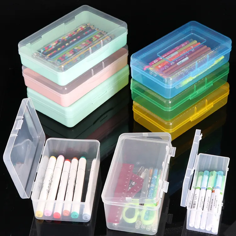 SUNSHING Kit geometris plastik, tempat pensil wadah pena alat matematika, vas pena putar, pemegang pensil plastik