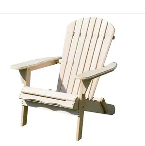 Mutlu bahçe katlanabilir ahşap Adirondack sandalye açık bahçe çim şezlong doğal