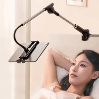 Vente directe d'usine 360 °   Support de tablette rotatif en aluminium, support de téléphone commercial 3-en-1 réglable à bras flexible pour bureau, commande en gros