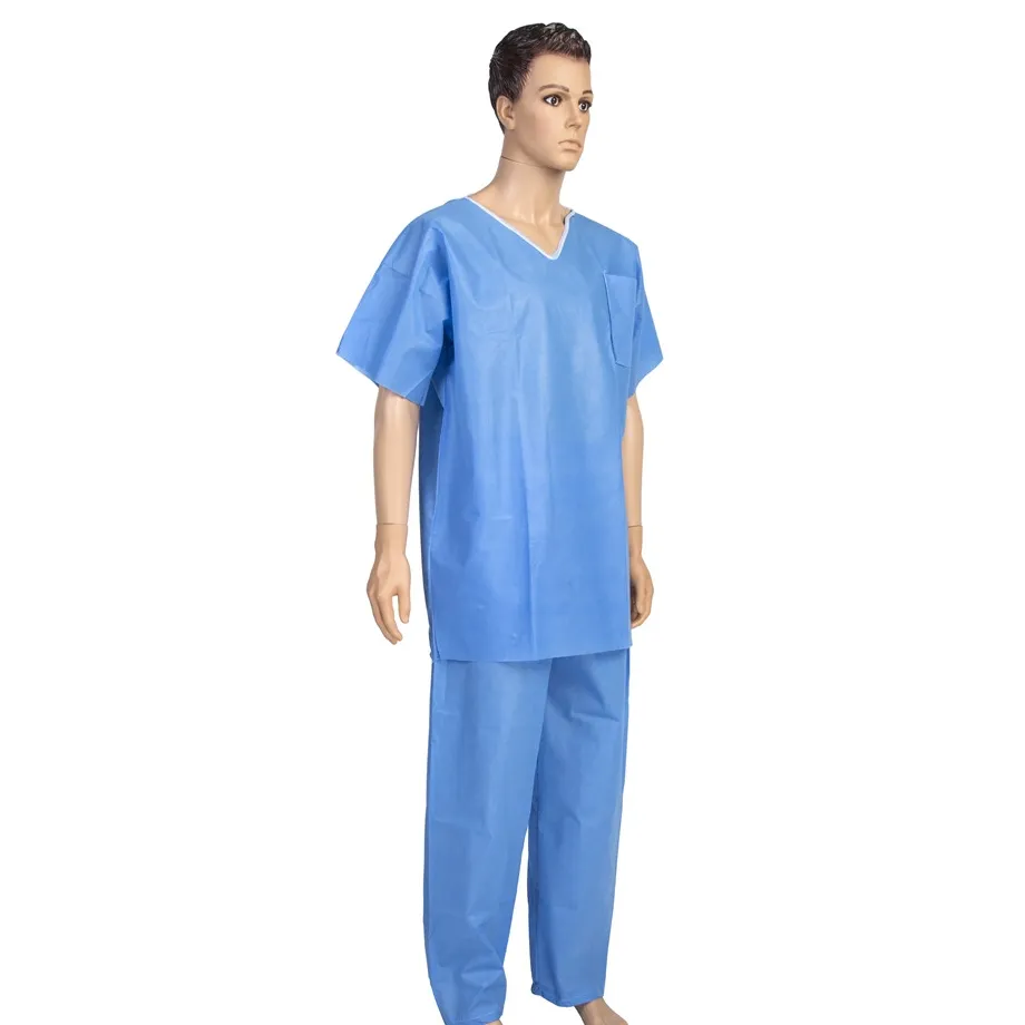 Two Piece Top and Pants patient surgical gown suits Disposable hospital clothing for patients
