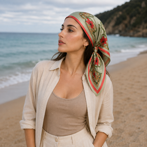 Digital Print European American <b>Silk</b> <b>Scarf</b> Women Square Adult Pattern Fashion Breathable Reversible Daily Wear All Seasons - Product Image 3