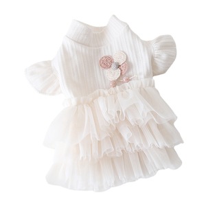 Robe de mariée romantique florale pour <span class=keywords><strong>chien</strong></span> et chat, style printemps-été, robe de princesse douce, vêtements pour animaux de compagnie - Product Image 5