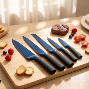 Luxury Kitchen <b>Knife</b> <b>Set</b> Stainless Steel Kitchen Chef <b>Knife</b> <b>Set</b> Blue Titanium <b>Sharp</b> Kitchen <b>Knives</b> <b>Set</b> for Kitchen - Product Image 2