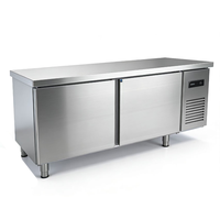 Table de préparation robuste en acier inoxydable JUNHE avec ventilateur de refroidissement pour cuisine, qualité alimentaire 304, usage commercial