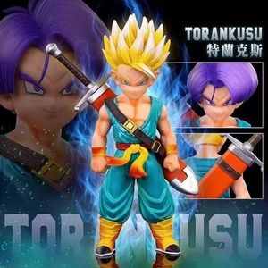Figurine de collection DBZ Teen Trunks avec tête Super Saiyan interchangeable, costume d'arts martiaux vert et épée <span class=keywords><strong>pour</strong></span> les amateurs d'anime - Product Image 2