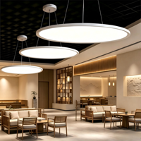 Lampe suspendue linéaire LED moderne, éclairage de plafond, lustre circulaire noir, anneau suspendu, abat-jour en métal blanc, durable, 60W, 3000K-6000K
