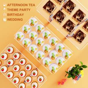 3 pezzi supporto per Cupcake, Set da tavolo da Dessert in acrilico bianco con gambe di supporto in ferro per decorazioni per caramelle di compleanno - Product Image 5