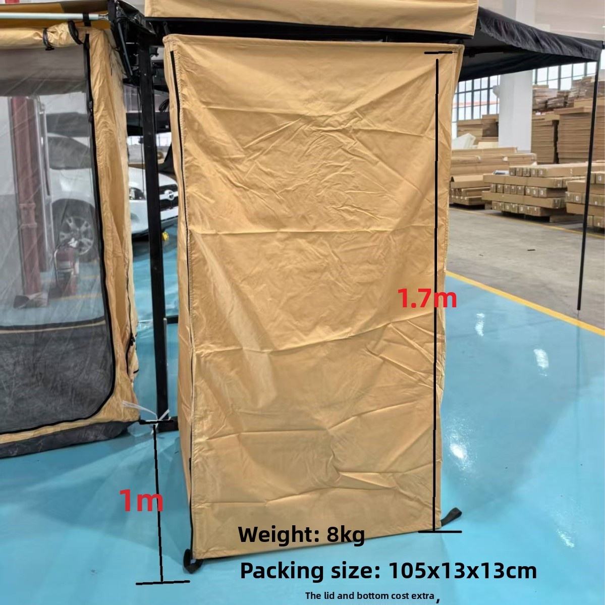 Tente de douche kaki avec housse