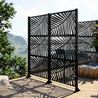 Panneau de clôture décoratif extérieur en aluminium, motif feuille de palmier, découpé au laser, écran d'intimité de jardin en métal, conception modulaire, revêtement poudré