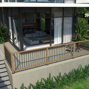 Alusions VISU Barandilla de aleación de aluminio comercial y residencial Balaustre duradero con aspecto de listón de madera con características de seguridad para parques - Product Image 2