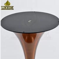 Or rose luxueux # Base de table Tulip en acier inoxydable 304 avec coque extérieure brossée et plaque supérieure en fer avec revêtement en poudre noire