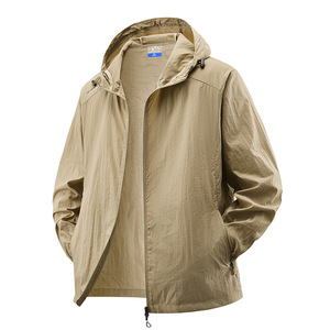 Veste à capuche ample et légère en soie glacée 100 % nylon <span class=keywords><strong>anti</strong></span>-<span class=keywords><strong>UV</strong></span> pour <span class=keywords><strong>homme</strong></span>, couleur unie, grande taille, idéale pour l'extérieur - En stock - Product Image 1