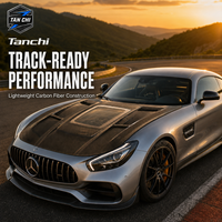 Couvercle de capot moteur en fibre de carbone Tanchi pour Mercedes-Benz AMG GT GTS GTR C190 2014-2019 Remplacement du capot moteur B63-15