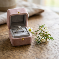 Petite boîte à alliances en bois gravée avec découpe en forme de cœur - Boîte à alliances personnalisable faite à la main pour fiançailles et demande en mariage