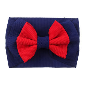 पार्क के लिए 5 इंच बड़े बाल सहायक हेडबैंड के साथ कस्टम-निर्मित नरम रंगीन वाफ़ल धनुष - Product Image 5