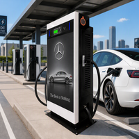 Estación de Carga DC de 120kW con Pantalla LED Grande para Publicidad y Conectividad WiFi 4G para Estacionamiento de Hoteles, Compatible con CCS1, CCS2, GBT y WrightCharge