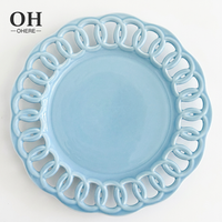 Assiettes creuses rétro OH, motif floral printanier, écologiques, minimalistes, service de table en porcelaine, assiettes de présentation faites à la main pour mariage