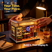 Ensemble de blocs de construction pour adultes avec éclairage LED, modèle de magasin de disques rétro, jouets anti-stress DIY pour adultes, cadeaux en gros OEM/ODM