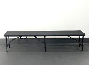 Durable <strong>Plastic</strong> Folding <strong>Bench</strong> with Metal Bracket Outdoor <strong>Garden</strong> Seating for Backyard - Product Image 5