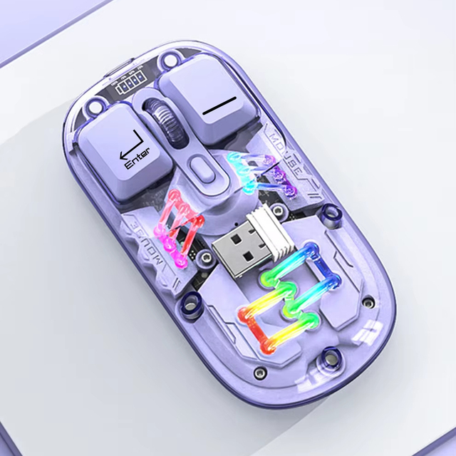 COTECi Customized Dual-Mode Connection Crystal Low Power Portable Notebook Wireless Mouse
