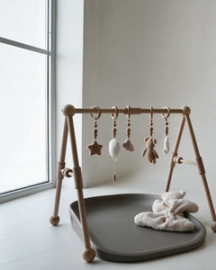 Adorno de equipo de Fitness de madera de estilo nórdico, soporte de Fitness para bebé recién nacido, campana de juguete, soporte de Fitness colgante - Product Image 5