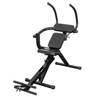 Banc d'entraînement abdominal semi-allongé en acier au carbone et mousse PP pour usage domestique, machine à crunches et amincissante pour la taille, pour le fitness