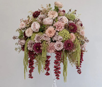F131Factory Vente en gros Arche de fleurs artificielles en soie style printanier pour centres de table de mariage et décoration d'allées