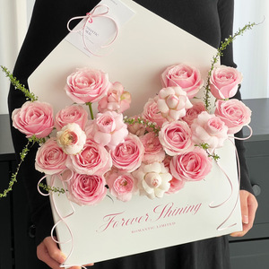 Caja de Regalo Floral para el Día de San Valentín, con Diseño de Sobre de Carta de Amor Romántico y Flores, MOQ Bajo - Product Image 1