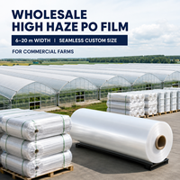 Film de serre PO 5 couches, lumière diffusée, transmission de lumière 88%, couverture anti-goutte pour fleurs, HDPE, plastique tissé, pour l'Europe