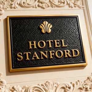 Premium 3D Metal Embossed Stainless Steel <strong>Illuminated</strong> <strong>House</strong> <strong>Number</strong> Door Plate Luxury Hotel Resort Lobby Interior Decor - Product Image 2