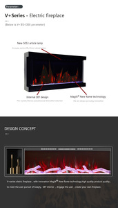 <span class=keywords><strong>Chimenea</strong></span> Eléctrica Moderna de Tres Lados con Cristal Templado Plano de 60 Pulgadas para Decoración Facial - Product Image 4