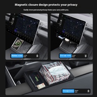 Pour Tesla modèle Y Juniper/Model3 Highland sous écran boîte de rangement cachée ABS plateau de rangement magnétique accessoires intérieurs