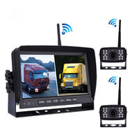 Sinyal Digital layar monitor mundur nirkabel 7 inci, rekaman dengan kamera 2 saluran untuk truk kendaraan besar