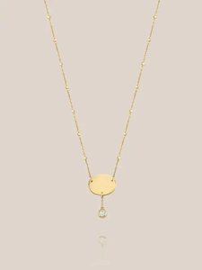 Collar con Colgante <span class=keywords><strong>de</strong></span> Disco Ovalado Grabado Personalizado, Chapado en Oro <span class=keywords><strong>de</strong></span> 18K, Acero Inoxidable, Joyerí<span class=keywords><strong>a</strong></span> Minimalista, Regalo <span class=keywords><strong>de</strong></span> Navidad para <span class=keywords><strong>Mujer</strong></span> - Product Image 2