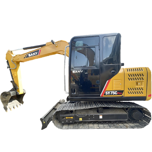 รถขุดขนาดเล็ก SANY SY75C ปี 2022 จากจีน 7 ตัน มือสอง พร้อม PLC และมอเตอร์ เครื่องยนต์ Isuzu ความจุบุ้งกี๋ 0.3 ลูกบาศก์เมตร - Product Image 1