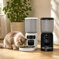Dispenser Makanan Hewan Peliharaan Cerdas Kamera Ganda 6L Kontrol APP Perangkat Pemberian Makan Kucing Otomatis dengan Interaksi Laser