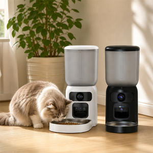 Distributeur automatique de nourriture <span class=keywords><strong>pour</strong></span> animaux de compagnie intelligent à double caméra, 6L, contrôle par application, avec interaction laser - Product Image 6