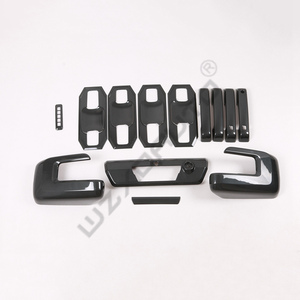 Accesorios de Fibra de Carbono Negra WZXD, Cubiertas Exteriores Impermeables para Automóviles, Molduras para Manijas y Espejos Retrovisores para F150 F-150 2023 - Product Image 6