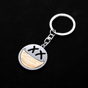 Porte-clés alternatif créatif XX pour visage souriant Petit pendentif de sac en métal Porte-clés de voiture style dessin animé Cadeau pour enfants et amis - Product Image 2